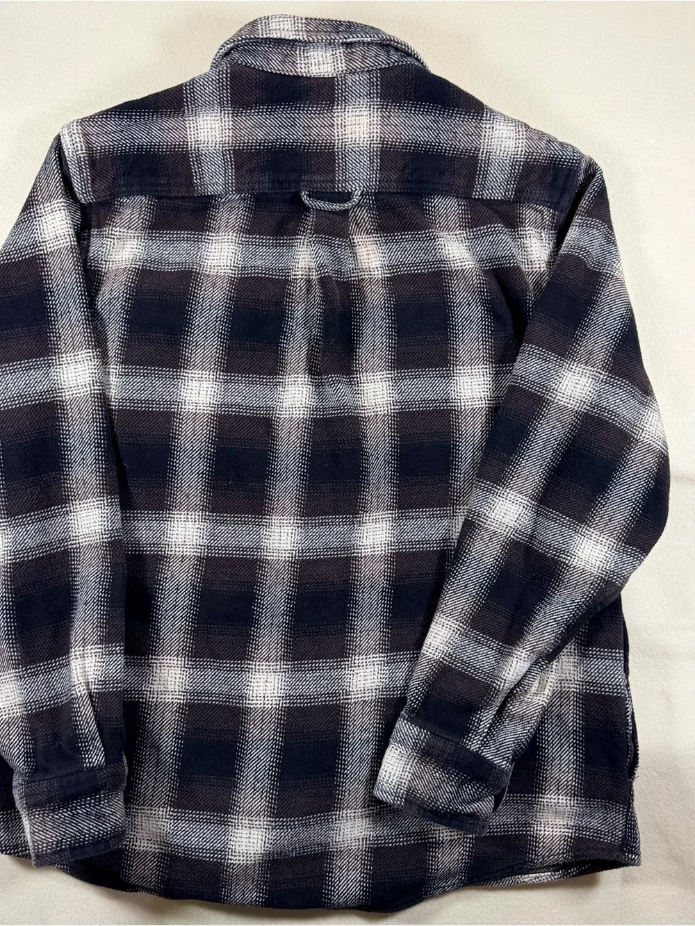 Orvis Big Bear Men’s L Heavyweight Flannel Shirt Jacket Brown Black Plaid
